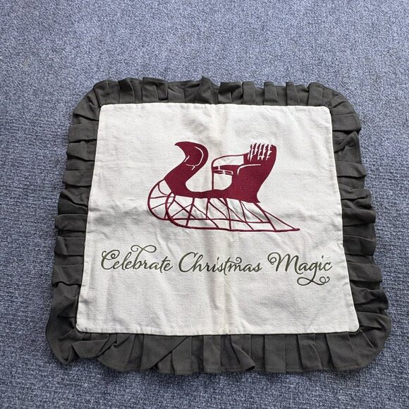 Christmas Biltmore Inspirations Pillow Sham Covers Set Of 2 Embroidered Sleigh - Picture 5 of 15